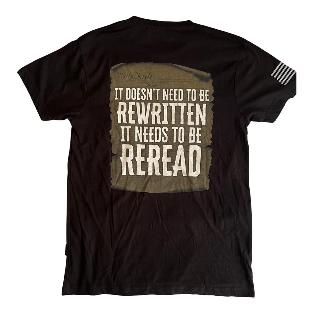 I Love My Freedom Men’s Black It Doesn’t Need To Be Rewritten T-shirt